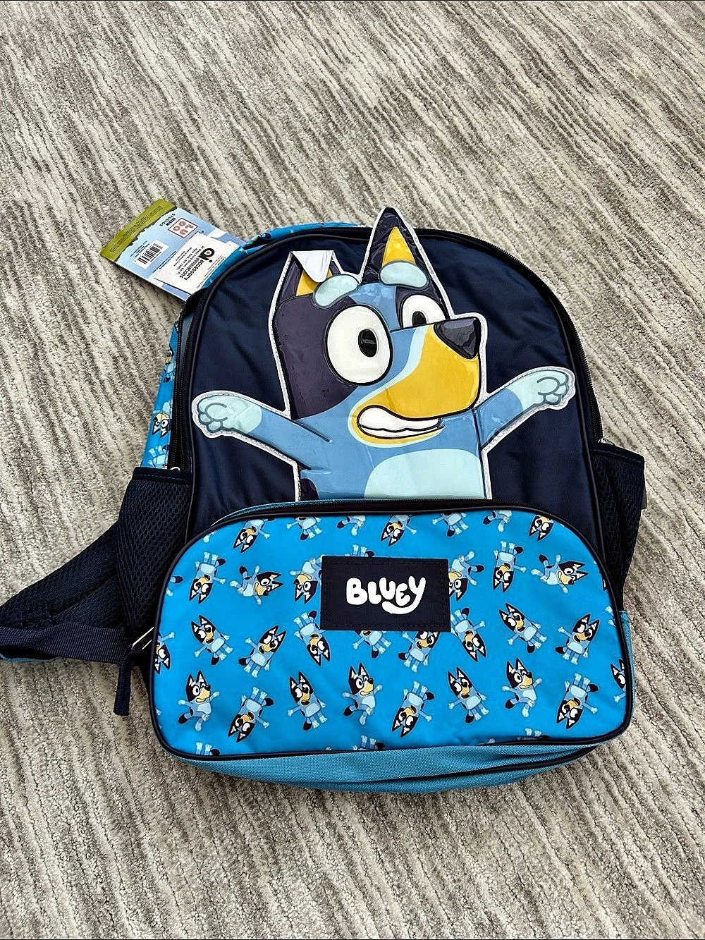 Bluey Kids Backpack with 3D Pop-Out Design Blue & Black